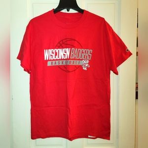 Men's Champion Wisconsin Badgers Red Tshirt Size Large